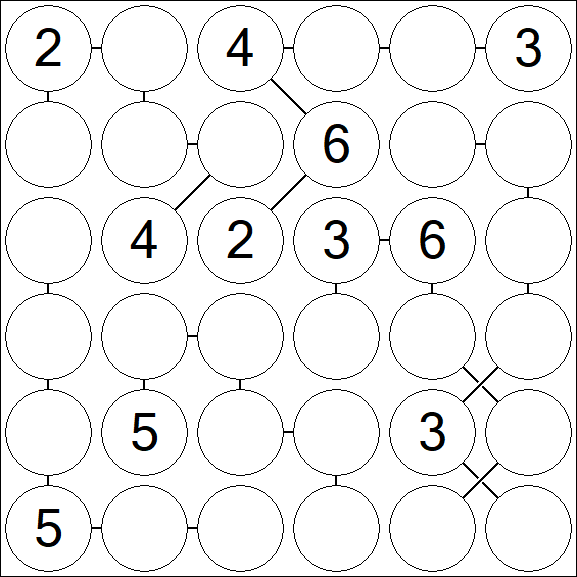 Chain Sudoku 6x6 - Medium
