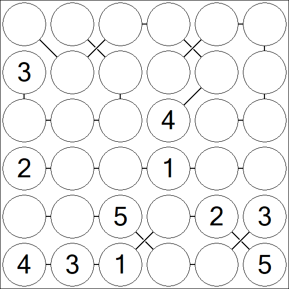 Chain Sudoku 6x6 - Medium