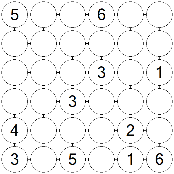 Chain Sudoku 6x6 - Medio