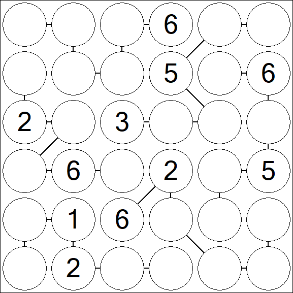 Chain Sudoku 6x6 - Medio