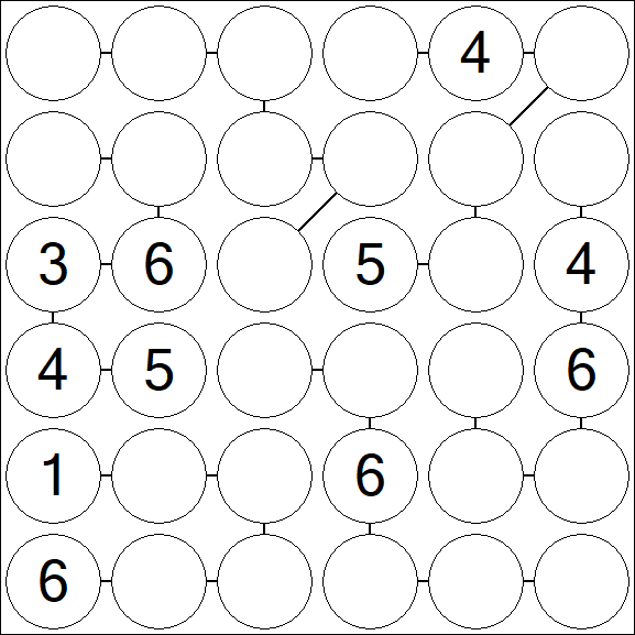 Chain Sudoku 6x6 - Medio
