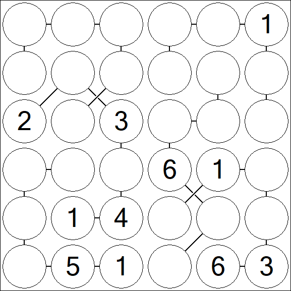 Chain Sudoku 6x6 - Medio
