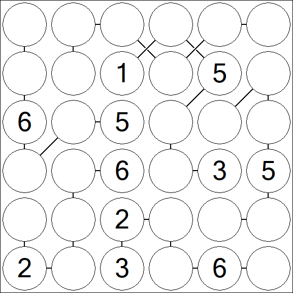 Chain Sudoku 6x6 - Medio