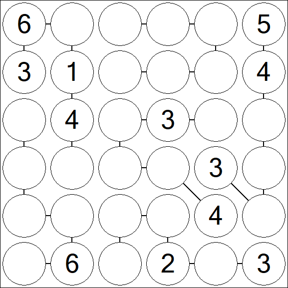 Chain Sudoku 6x6 - Medio
