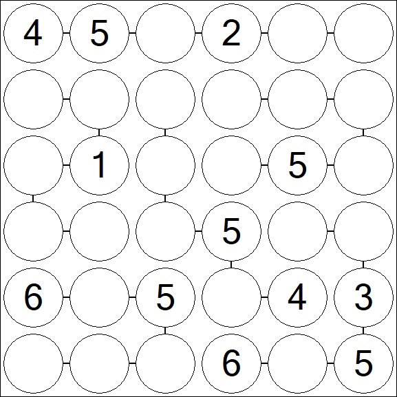 Chain Sudoku 6x6 - Medio