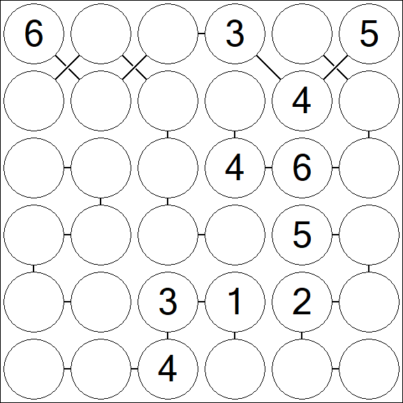 Chain Sudoku 6x6 - Moyen