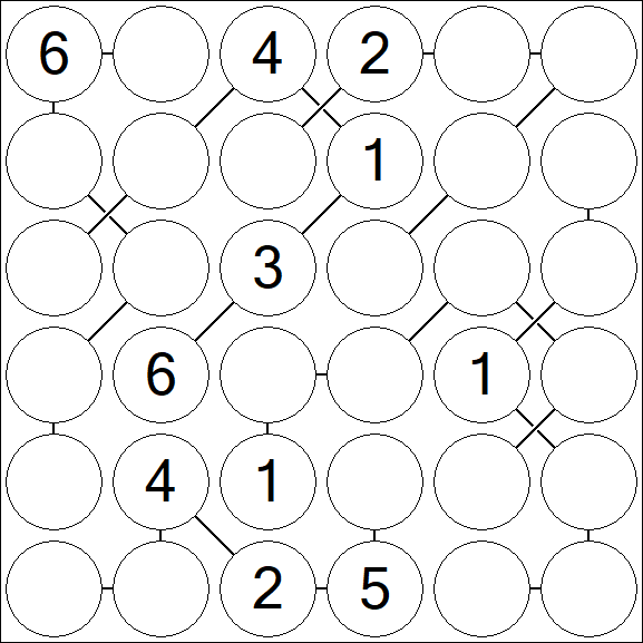 Chain Sudoku 6x6 - Medio