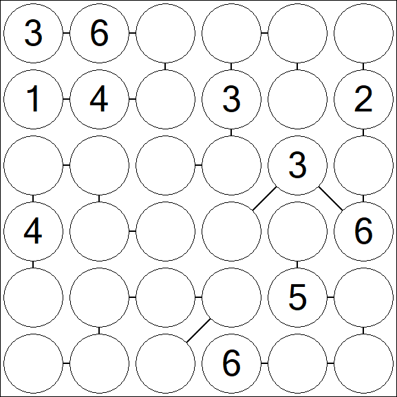 Chain Sudoku 6x6 - Moyen