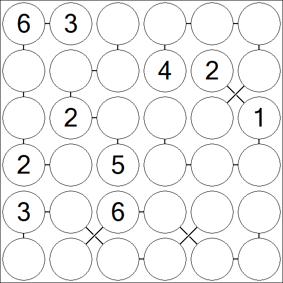 Chain Sudoku 6x6 - Medio