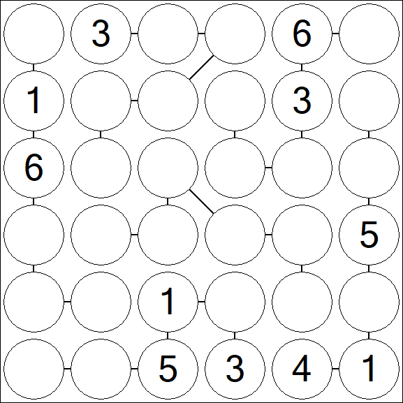 Chain Sudoku 6x6 - Medio