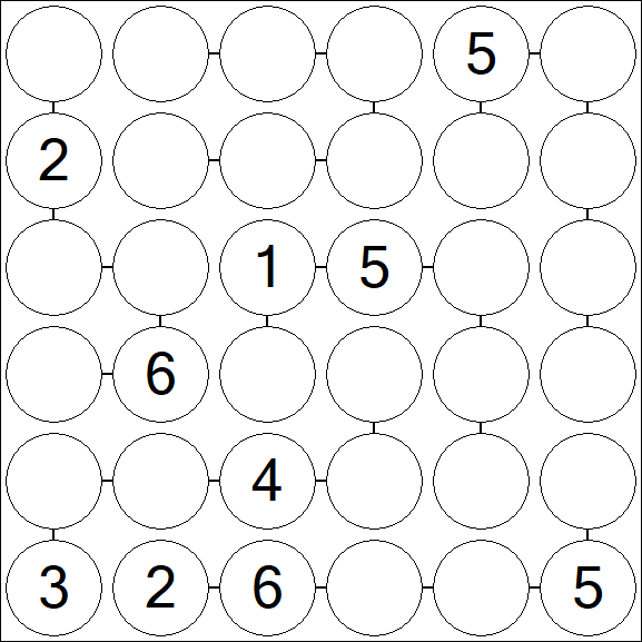 Chain Sudoku 6x6 - Medio