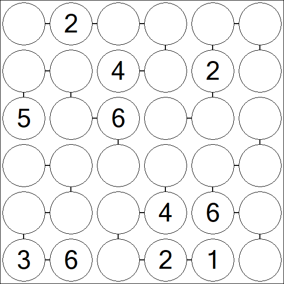 Chain Sudoku 6x6 - Medio