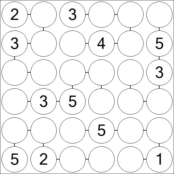 Chain Sudoku 6x6 - Medio