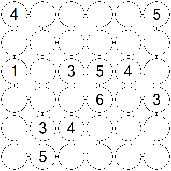 Chain Sudoku 6x6 - Medio
