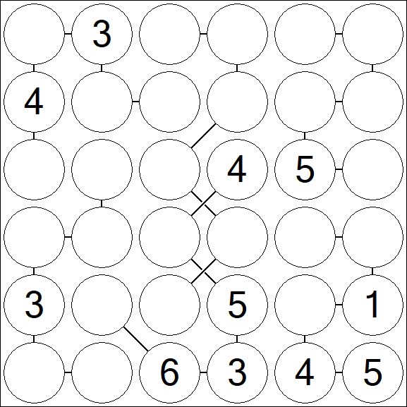 Chain Sudoku 6x6 - Medio