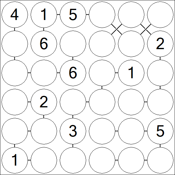 Chain Sudoku 6x6 - Medio