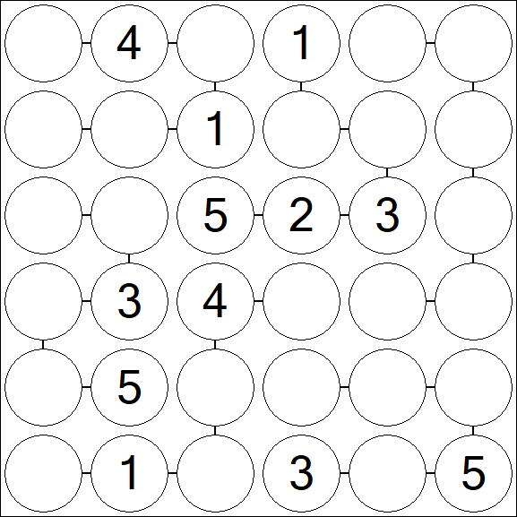Chain Sudoku 6x6 - Medio