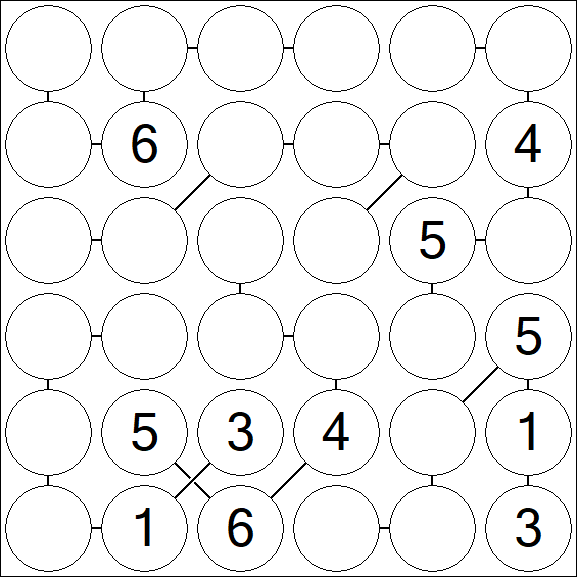 Chain Sudoku 6x6 - Medio