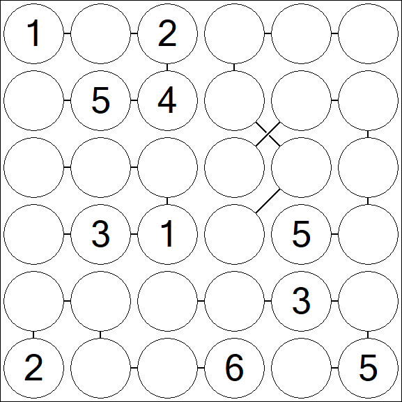 Chain Sudoku 6x6 - Medio