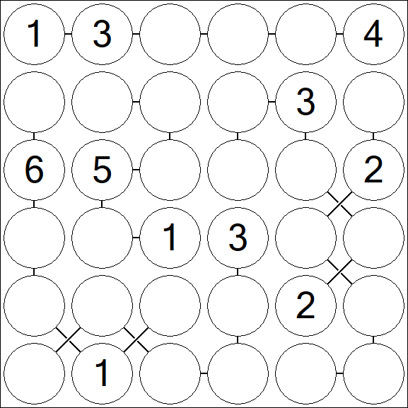 Chain Sudoku 6x6 - Medio
