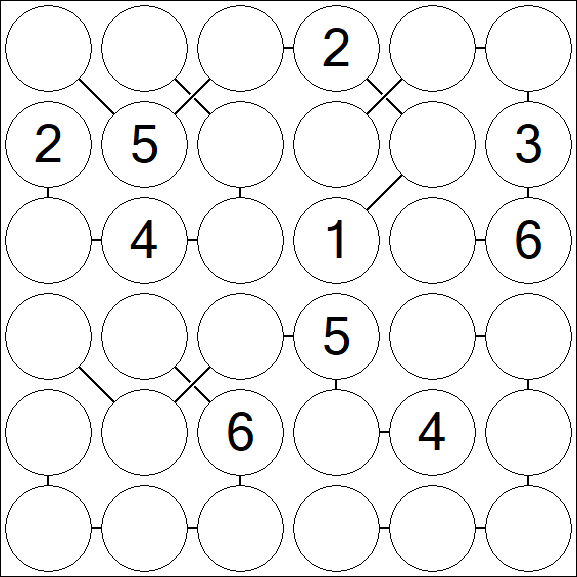 Chain Sudoku 6x6 - Medio
