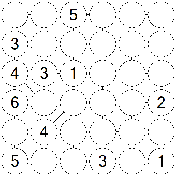 Chain Sudoku 6x6 - Medio