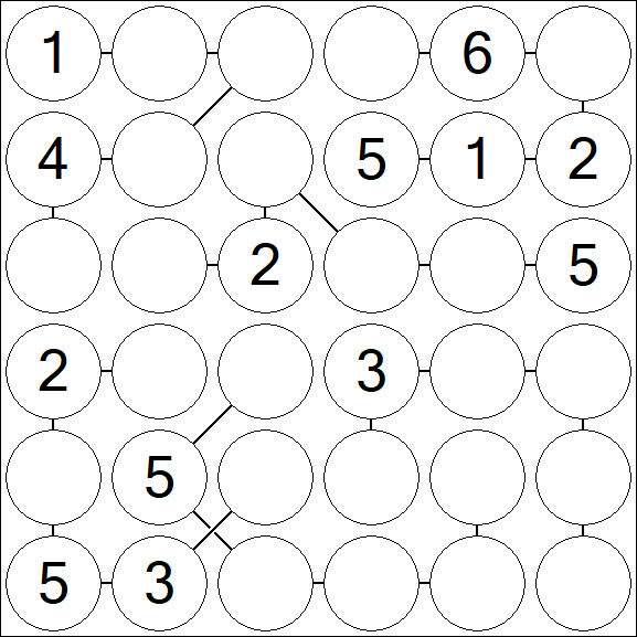 Chain Sudoku 6x6 - Moyen