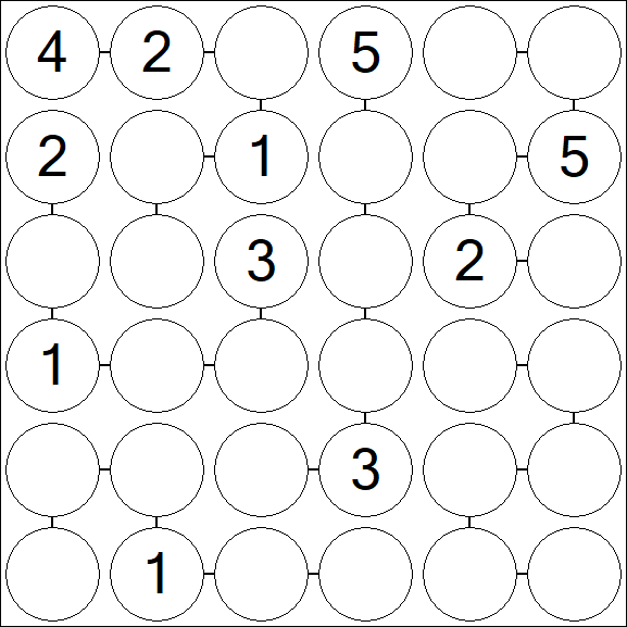 Chain Sudoku 6x6 - Moyen