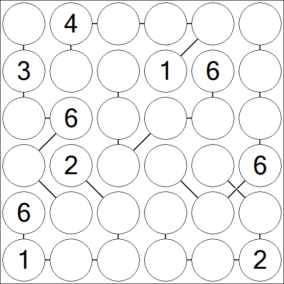 Chain Sudoku 6x6 - Médio