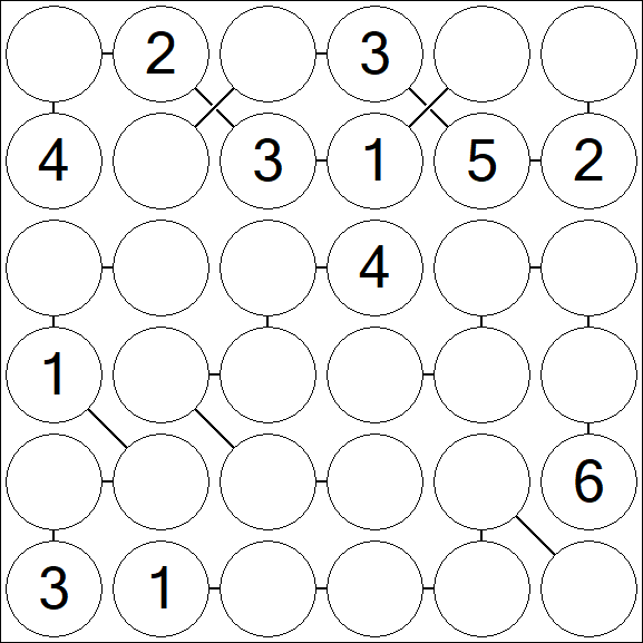 Chain Sudoku 6x6 - Moyen