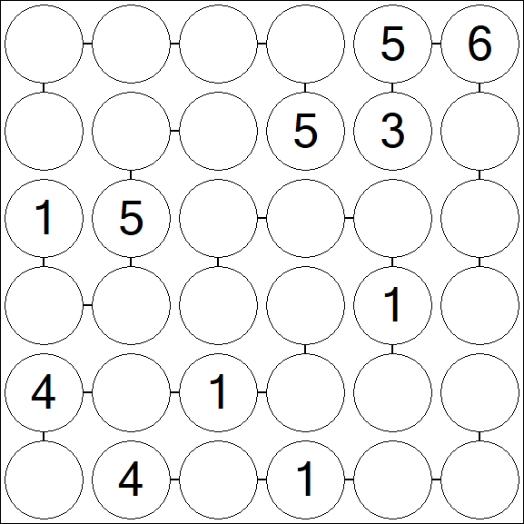 Chain Sudoku 6x6 - Medio