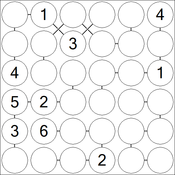 Chain Sudoku 6x6 - Medio