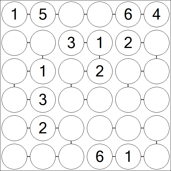 Chain Sudoku 6x6 - Medio