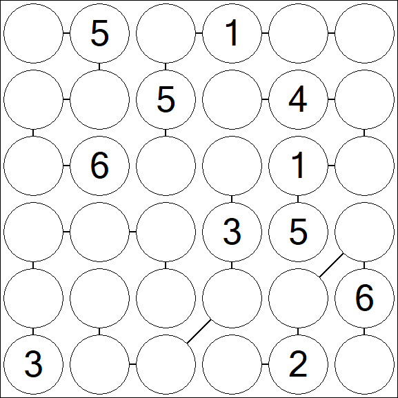 Chain Sudoku 6x6 - Medio