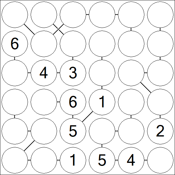 Chain Sudoku 6x6 - Medio