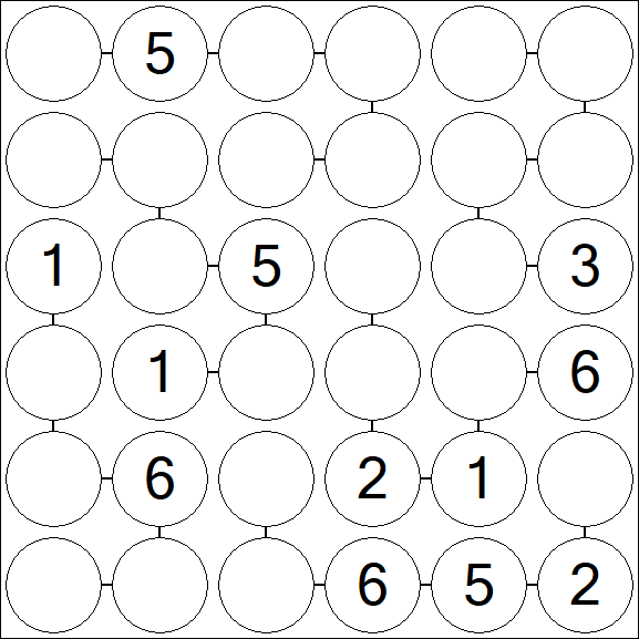 Chain Sudoku 6x6 - Medio