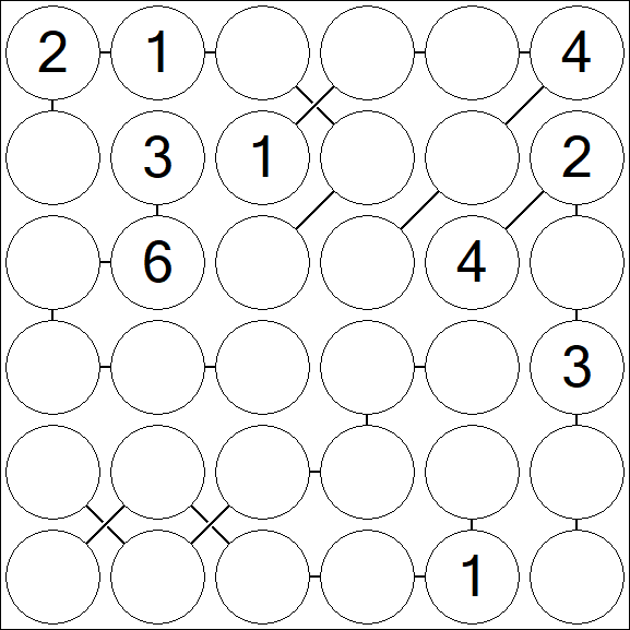 Chain Sudoku 6x6 - Medio