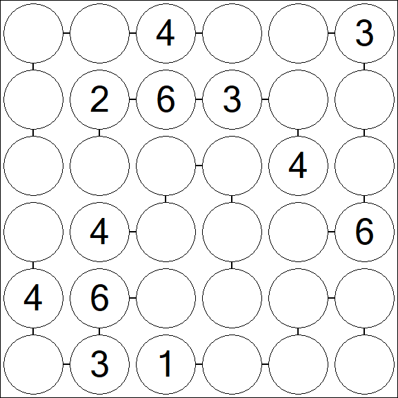 Chain Sudoku 6x6 - Medio