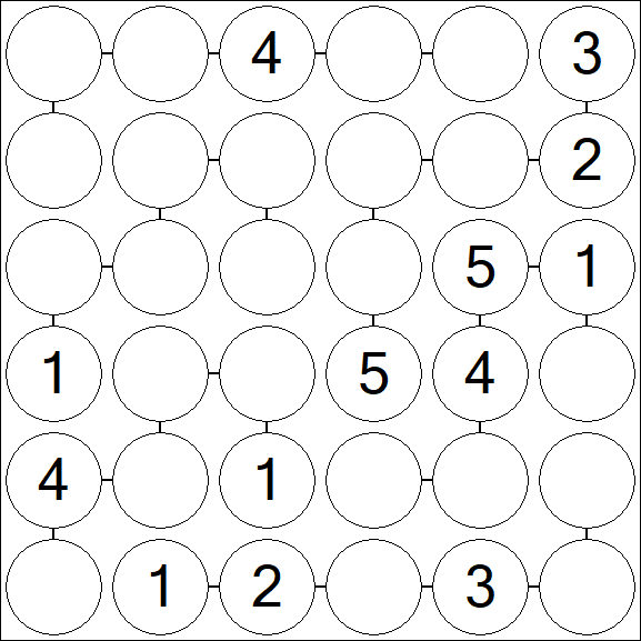 Chain Sudoku 6x6 - Medio