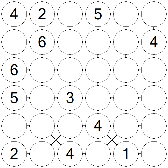 Chain Sudoku 6x6 - Medio