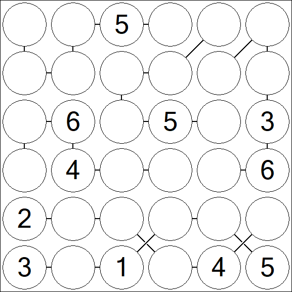 Chain Sudoku 6x6 - Medio