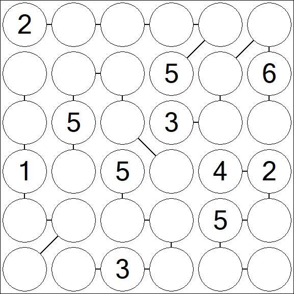 Chain Sudoku 6x6 - Medio