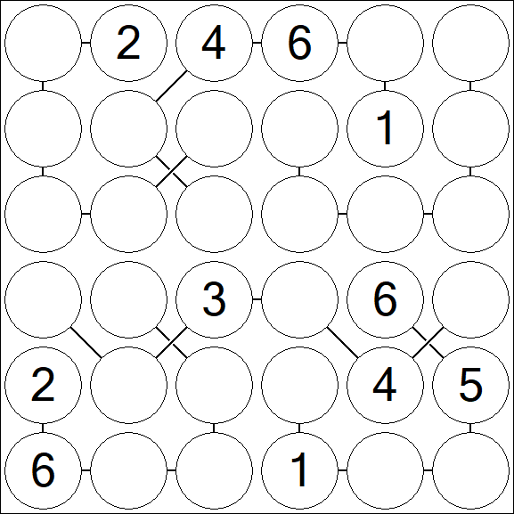 Chain Sudoku 6x6 - Medio