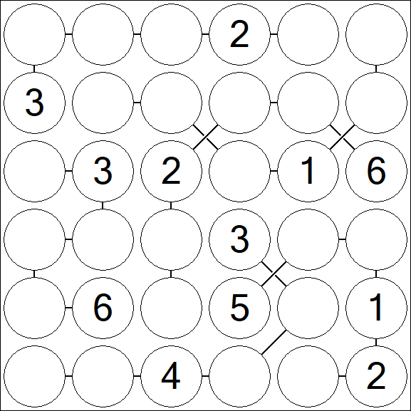 Chain Sudoku 6x6 - Medio