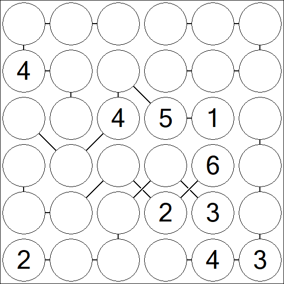 Chain Sudoku 6x6 - Medium