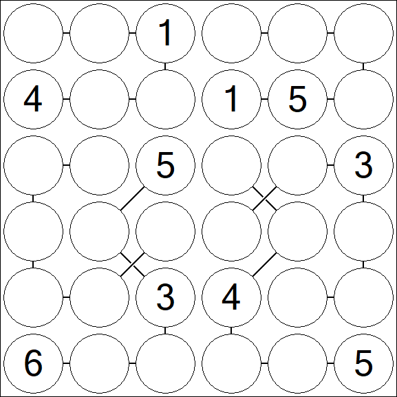 Chain Sudoku 6x6 - Médio