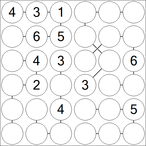 Chain Sudoku 6x6 - Medio