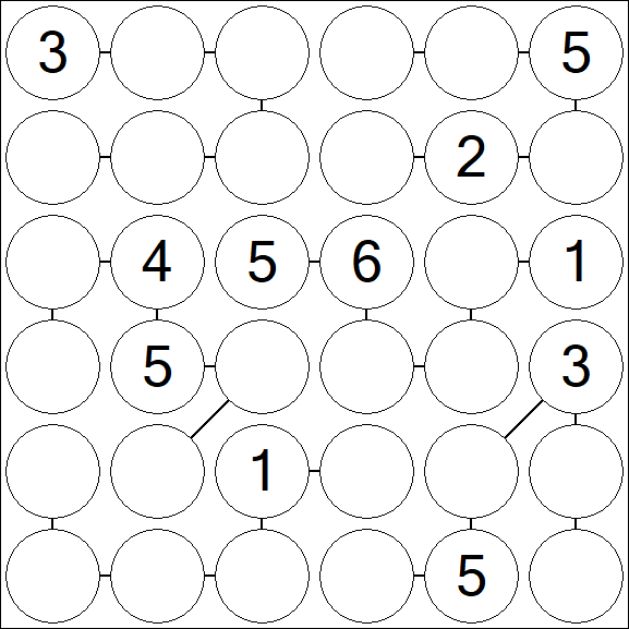 Chain Sudoku 6x6 - Médio