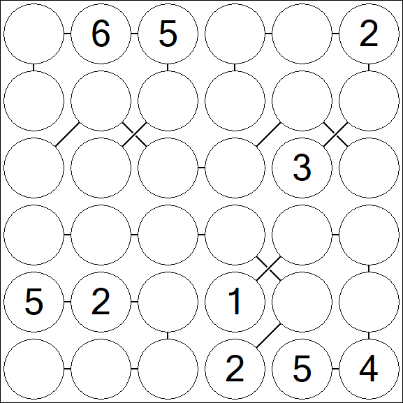 Chain Sudoku 6x6 - Medio