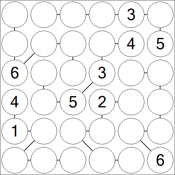 Chain Sudoku 6x6 - Medio